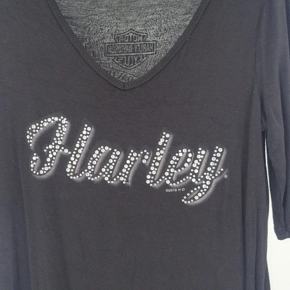 Harley Davidson Ladies Cozumel Mexico Top With Rhinestones, Size Large - Picture 2 of 8